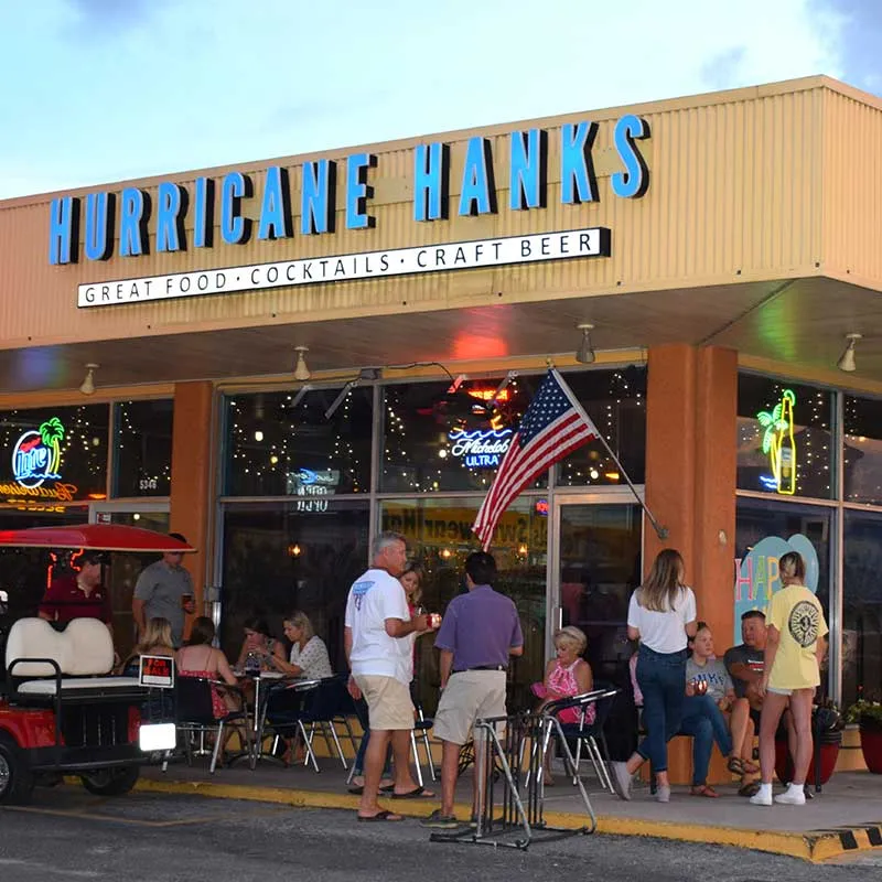 Hurricane Hanks outside front entrance
